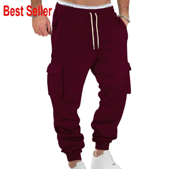 Men's Stretch Cargo Joggers Casual Lounge Sweatpants Loose Fit Athletic